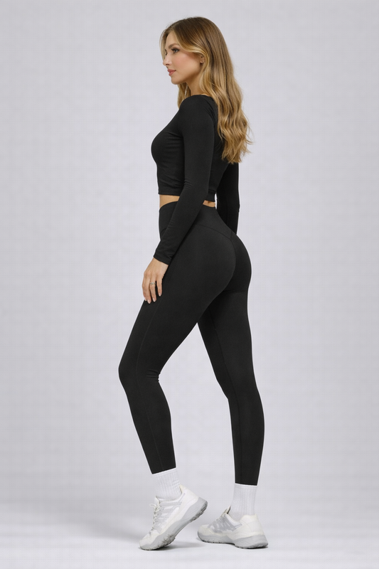 High-Waist Leggings – Black