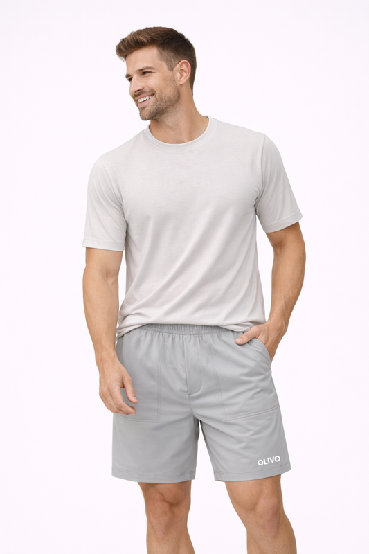 Casual Gym Shorts - Light Grey