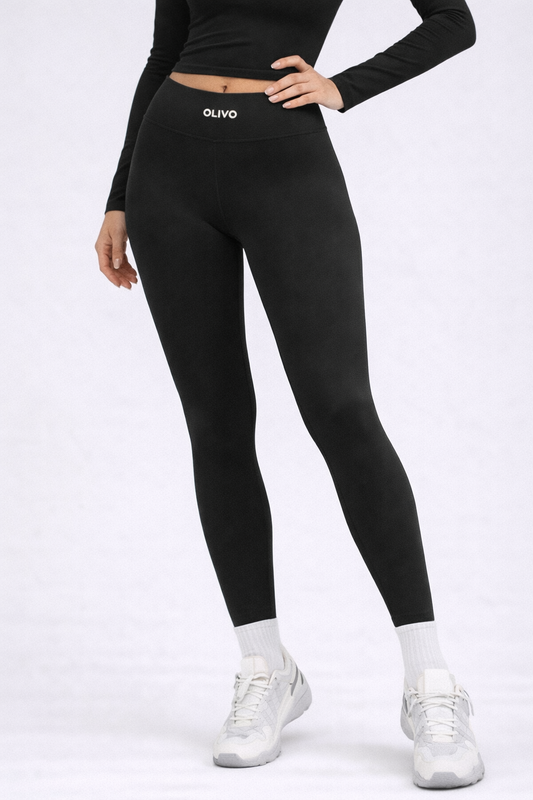 High-Waist Leggings – Black